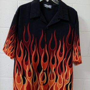 Mens Dragonfly Flames short sleeve shirt